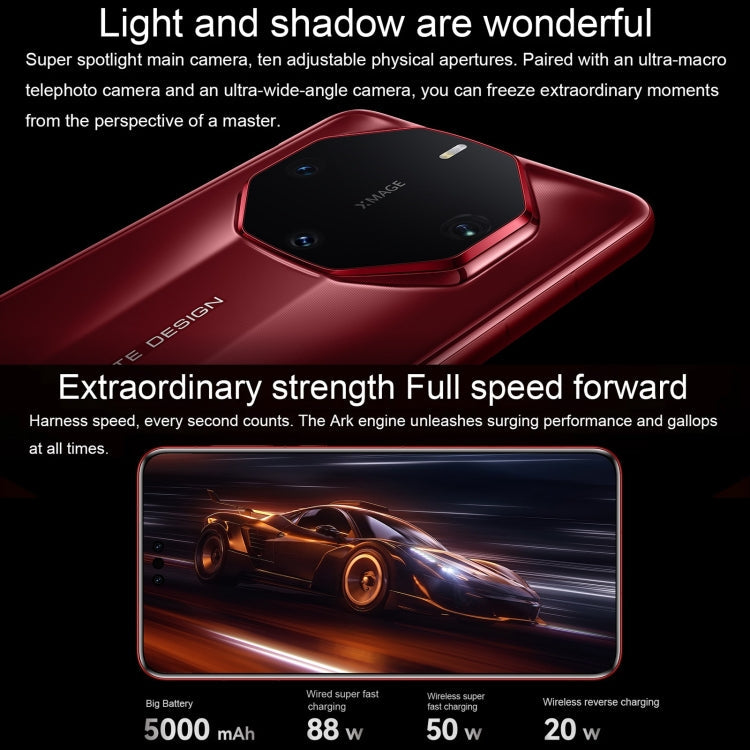 HUAWEI Mate 60 RS ULTIMATE DESIGN, 16GB+1TB, Screen Fingerprint Identification, 6.82 inch HarmonyOS 4.0 Kirin 9000S Octa Core up to 2.62GHz, NFC, OTG, Not Support Google Play(Red)
