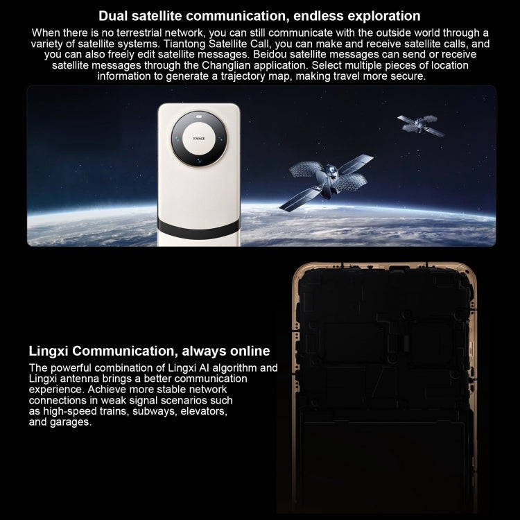 HUAWEI Mate 60 Pro+, 16GB+512GB, Screen Fingerprint Identification, 6.82 inch HarmonyOS 4.0 Kirin 9000S Octa Core up to 2.62GHz, NFC, OTG, Not Support Google Play(Black)