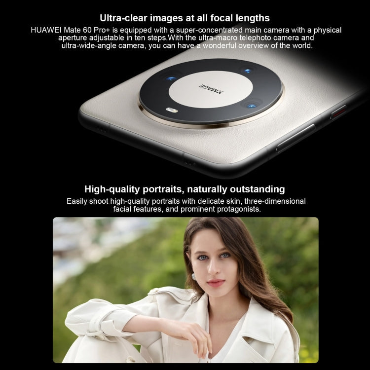 HUAWEI Mate 60 Pro+, 16GB+1TB, Screen Fingerprint Identification, 6.82 inch HarmonyOS 4.0 Kirin 9000S Octa Core up to 2.62GHz, NFC, OTG, Not Support Google Play(Black)
