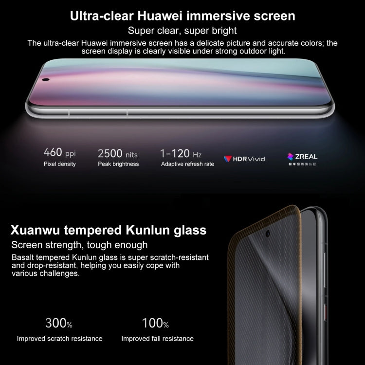 HUAWEI Pura 70 Pro+, 16GB+1TB, Screen Fingerprint Identification, 6.8 inch HarmonyOS 4.2 Kirin 9010 Octa Core up to 2.3GHz, NFC, OTG, Not Support Google Play(Black)