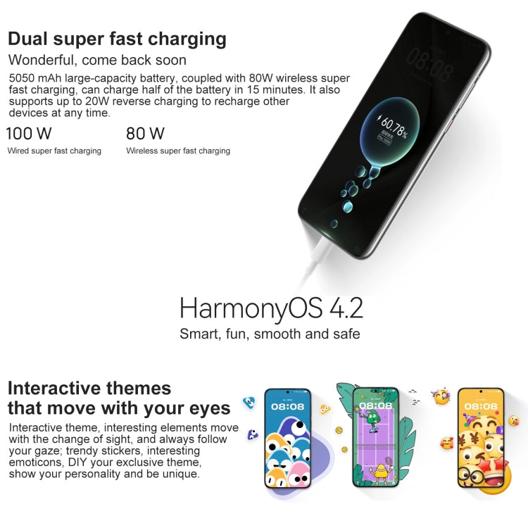 HUAWEI Pura 70 Pro, 12GB+512GB, Screen Fingerprint Identification, 6.8 inch HarmonyOS 4.2 Kirin 9010 Octa Core up to 2.3GHz, NFC, OTG, Not Support Google Play(Black)