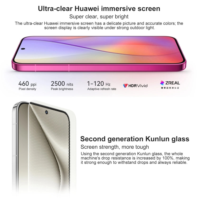 HUAWEI Pura 70, 12GB+512GB, Screen Fingerprint Identification,6.6 inch HarmonyOS 4.2 Kirin 9010 Octa Core up to 2.3GHz, NFC, OTG, Not Support Google Play(Blue)