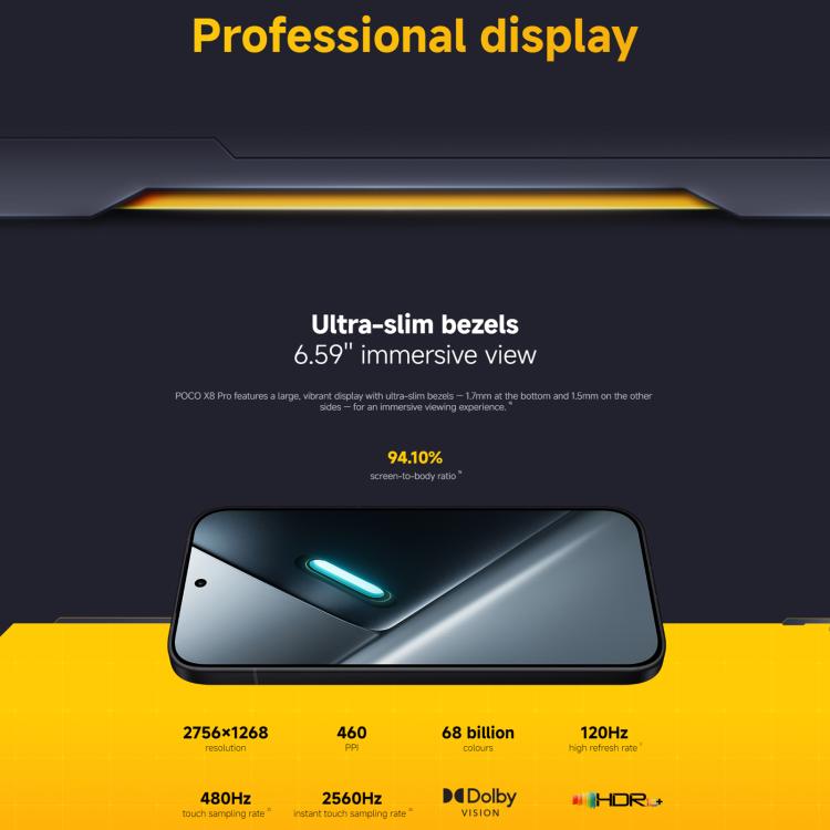 [HK Warehouse] Xiaomi POCO X8 Pro Global, 8GB+256GB, In-screen Fingerprint, 6.59 inch Xiaomi HyperOS 3 Dimensity 8500-Ultra Octa Core, NFC, Network: 5G (Black)