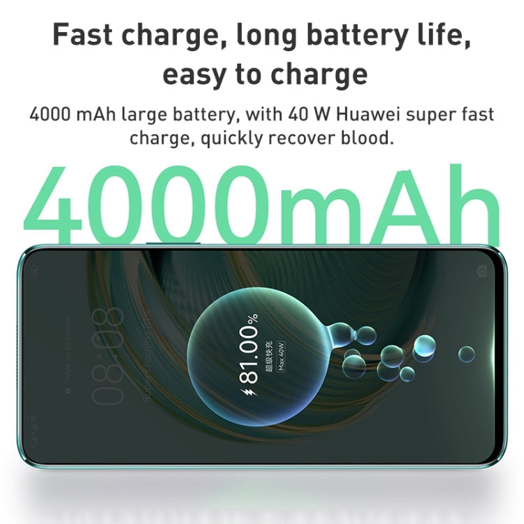 HUAWEI nova 10z 256GB CHA-AL80, 64MP Cameras, China Version, Triple Back Cameras, Side Fingerprint Identification, 6.6 inch HarmonyOS 2.0 Octa Core, Network: 4G, OTG, Not Support Google Play (Green)