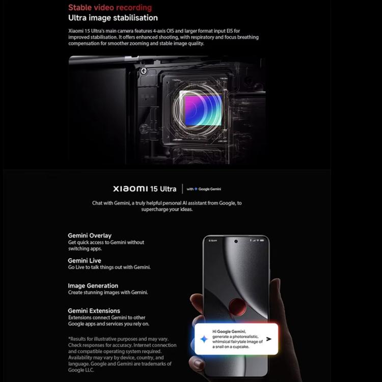 [HK Warehouse] Xiaomi 15 Ultra Global, 16GB+512GB, 3D Ultrasonic Fingerprint, 200MP Camera, 6.73 inch Xiaomi HyperOS 2 Snapdragon 8 Elite Octa Core 3nm, NFC, Network: 5G (Black)