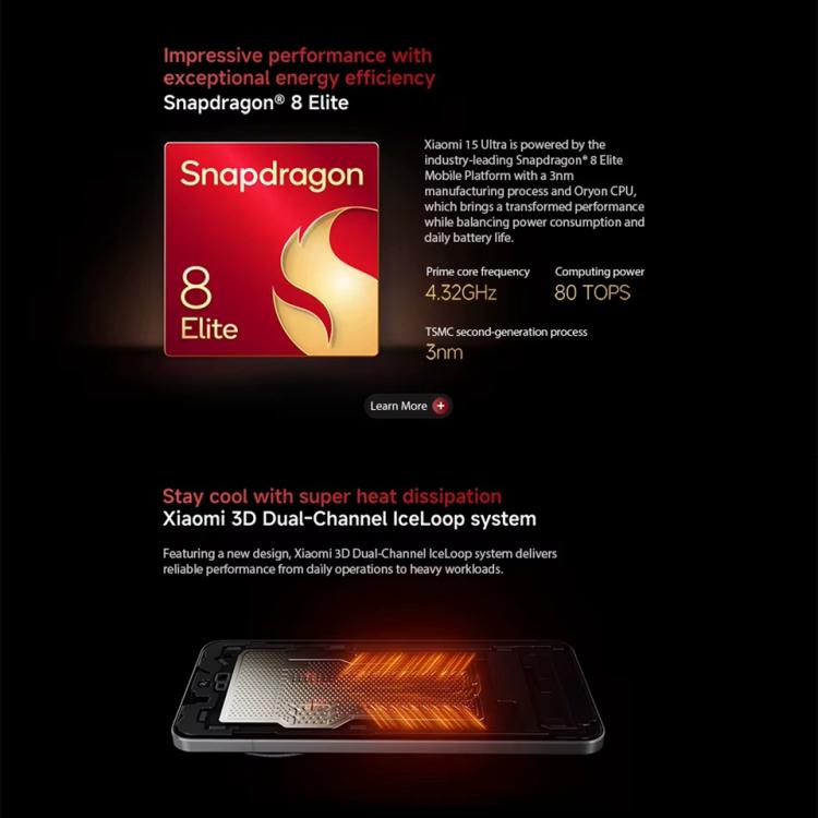 [HK Warehouse] Xiaomi 15 Ultra Global, 16GB+512GB, 3D Ultrasonic Fingerprint, 200MP Camera, 6.73 inch Xiaomi HyperOS 2 Snapdragon 8 Elite Octa Core 3nm, NFC, Network: 5G (Black)