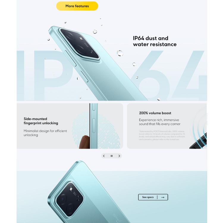 [HK Warehouse] Xiaomi POCO C85 Global, 6GB+128GB, Side Fingerprint, 6.9 inch Xiaomi HyperOS 2 MediaTek Helio G81-Ultra Octa Core, NFC, Network: 4G (Black)