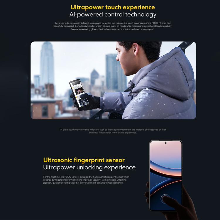 [HK Warehouse] Xiaomi POCO F7 Ultra Global, 12GB+256GB, In-screen Fingerprint, 6.67 inch Xiaomi HyperOS 2 Snapdragon 8 Elite Octa Core, NFC, Network: 5G (Black)