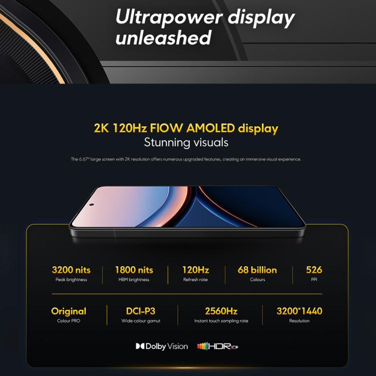 [HK Warehouse] Xiaomi POCO F7 Ultra Global, 16GB+512GB, In-screen Fingerprint, 6.67 inch Xiaomi HyperOS 2 Snapdragon 8 Elite Octa Core, NFC, Network: 5G (Yellow)