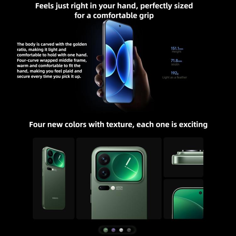 Xiaomi 17 Pro, 12GB+256GB, 3D Ultrasonic Fingerprint, 6.3 inch + 2.7 inch Xiaomi HyperOS 3 Snapdragon 8 Elite Gen 5 Octa Core, NFC, Network: 5G (Green)