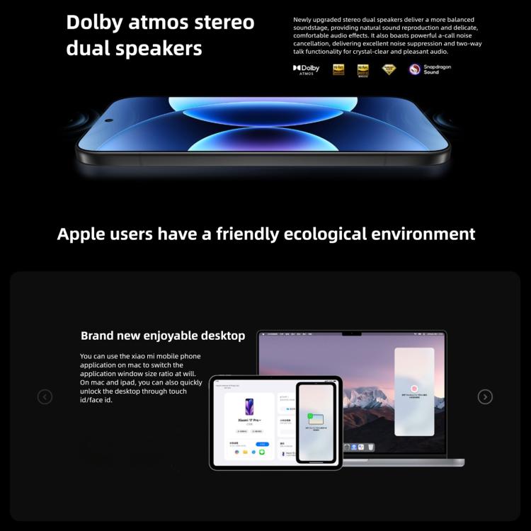 Xiaomi 17 Pro, 16GB+512GB, 3D Ultrasonic Fingerprint, 6.3 inch + 2.7 inch Xiaomi HyperOS 3 Snapdragon 8 Elite Gen 5 Octa Core, NFC, Network: 5G (White)
