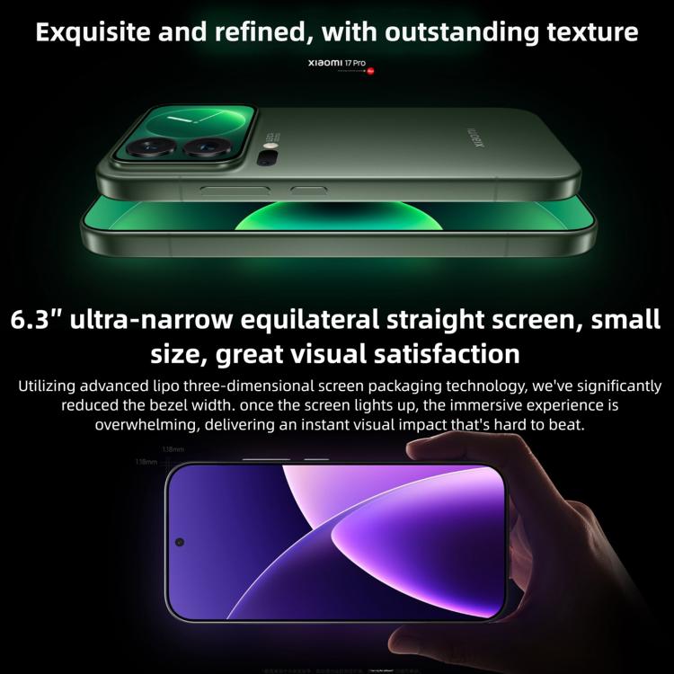 Xiaomi 17 Pro, 16GB+512GB, 3D Ultrasonic Fingerprint, 6.3 inch + 2.7 inch Xiaomi HyperOS 3 Snapdragon 8 Elite Gen 5 Octa Core, NFC, Network: 5G (White)