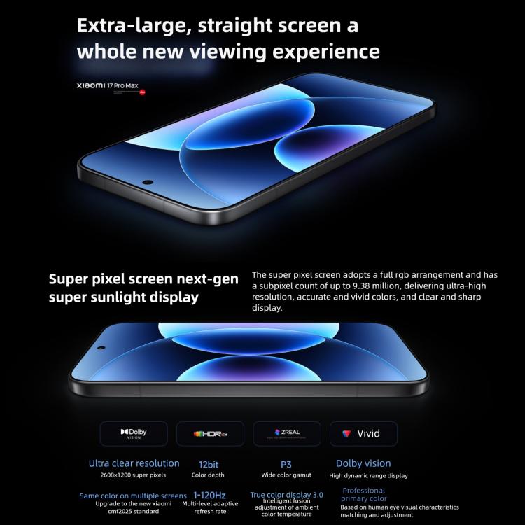 Xiaomi 17 Pro Max, 16GB+512GB, 3D Ultrasonic Fingerprint, 6.9 inch + 2.9 inch Xiaomi HyperOS 3 Snapdragon 8 Elite Gen 5 Octa Core, NFC, Network: 5G (Green)