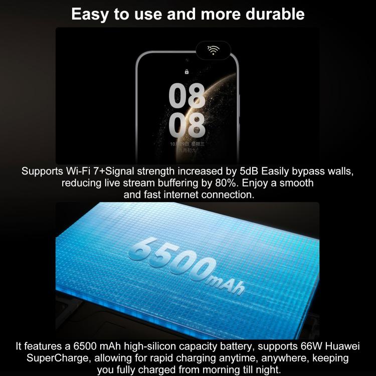 HUAWEI Mate 70 Air, 12GB+512GB, Side Fingerprint Identification, 7 inch HarmonyOS 5.1 Kirin 9020B, NFC, OTG, Not Support Google Play (Black)
