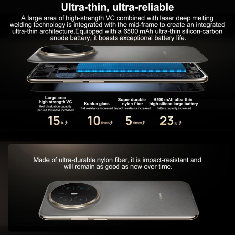 HUAWEI Mate 70 Air, 16GB+256GB, Side Fingerprint Identification, 7 inch HarmonyOS 5.1 Kirin 9020B, NFC, OTG, Not Support Google Play (Silver)