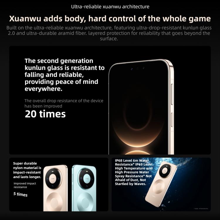 HUAWEI Mate 80 Pro, 12GB+512GB, Side Fingerprint Identification, 6.75 inch HarmonyOS 6.0 Kirin 9030, NFC, OTG, Not Support Google Play (Black)