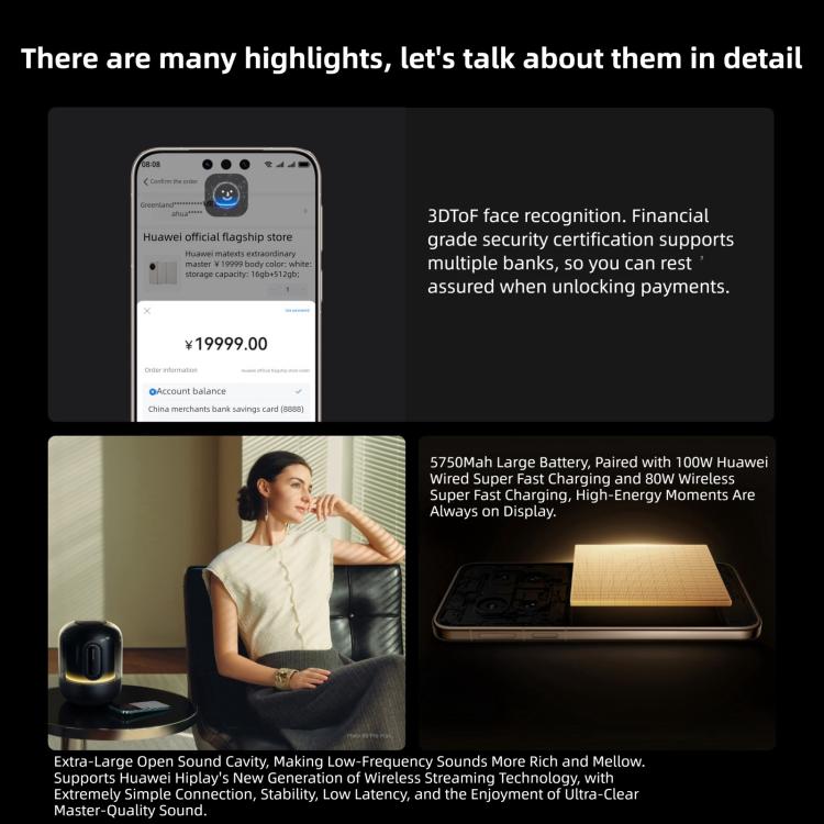HUAWEI Mate 80 Pro, 16GB+512GB, Side Fingerprint Identification, 6.75 inch HarmonyOS 6.0 Kirin 9030, NFC, OTG, Not Support Google Play (Black)