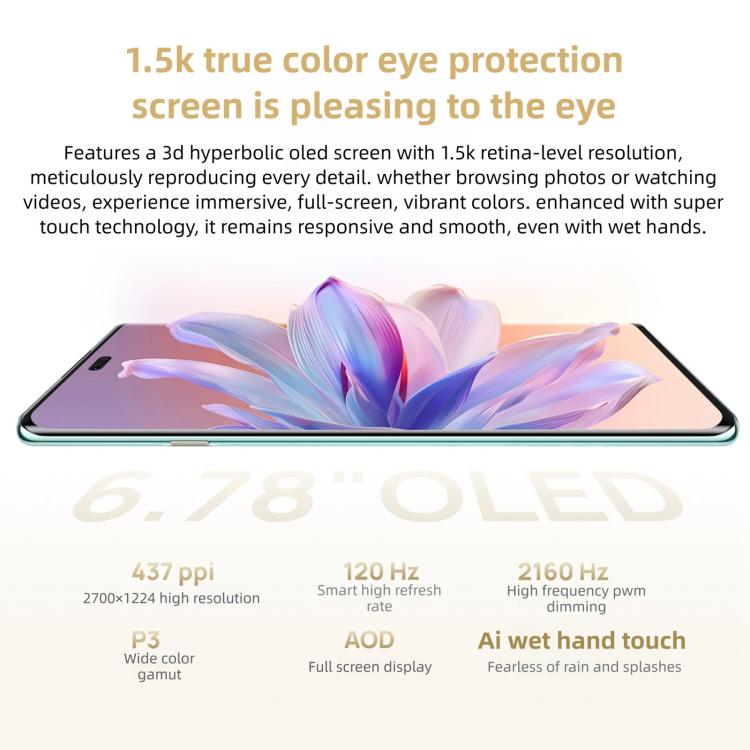HUAWEI Enjoy 70X Premium Edition, 8GB+256GB, Screen Fingerprint, 6.78 inch HarmonyOS 4.2 Kirin 8000, Network: 4G, OTG, NFC, Not Support Google Play (Blue)