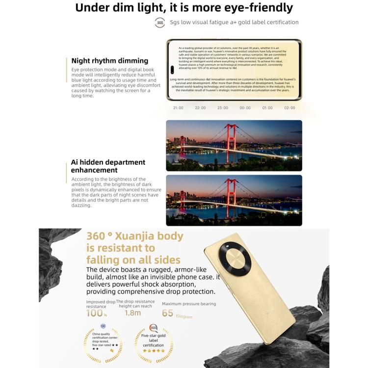 HUAWEI Enjoy 70X Premium Edition, 8GB+512GB, Screen Fingerprint, 6.78 inch HarmonyOS 4.2 Kirin 8000, Network: 4G, OTG, NFC, Not Support Google Play (Gold)