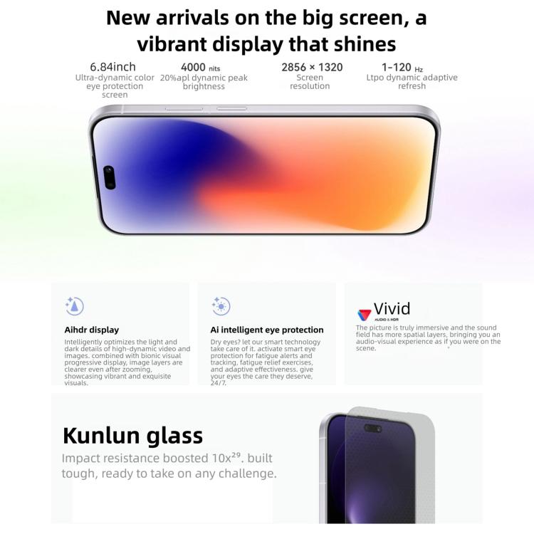 Huawei nova 15 Pro, 12GB+256GB, Side Fingerprint Identification, 6.84 inch HarmonyOS 6.0 Kirin 9010S Octa Cora, NFC, OTG, Not Support Google Play (Black)