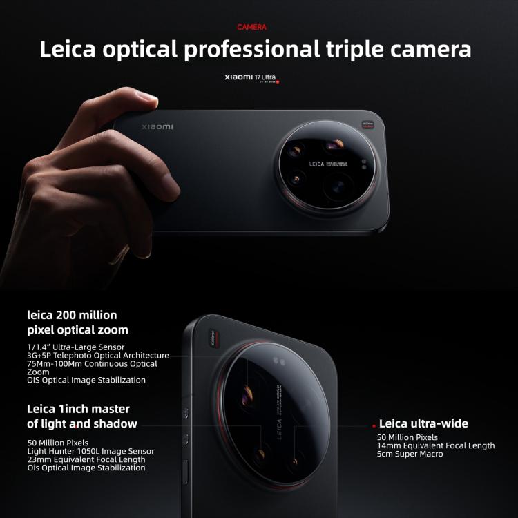 Xiaomi 17 Ultra, 16GB+1TB, 3D Ultrasonic Fingerprint, 6.9 inch Xiaomi HyperOS 3 Snapdragon 8 Elite Gen 5 Octa Core, NFC, Network: 5G (Green)