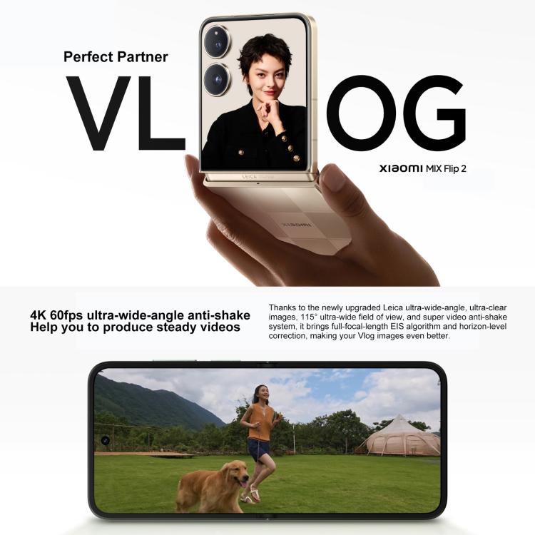 Xiaomi MIX Flip 2, 12GB+256GB, 6.86 inch + 4.01 inch Xiaomi HyperOS 2 Snapdragon 8 Elite Octa Core, NFC, Network: 5G (White)