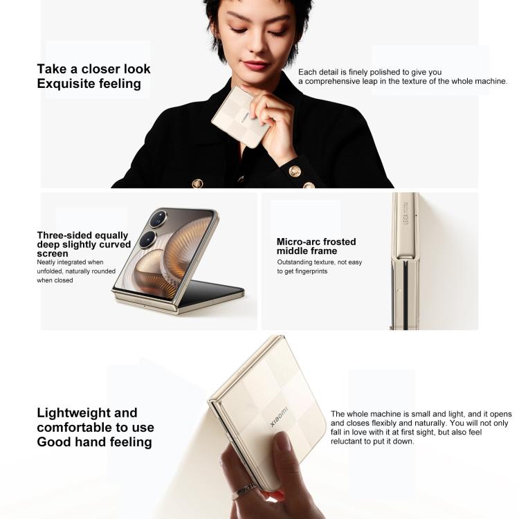 Xiaomi MIX Flip 2, 12GB+256GB, 6.86 inch + 4.01 inch Xiaomi HyperOS 2 Snapdragon 8 Elite Octa Core, NFC, Network: 5G (White)