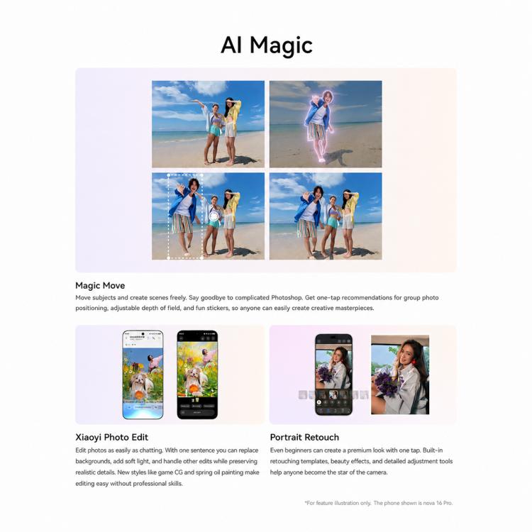Huawei nova 16, 12GB+256GB, Side Fingerprint Identification, 6.68 inch HarmonyOS 6.1 Kirin 9010S Octa Cora, NFC, OTG, Not Support Google Play (Blue)