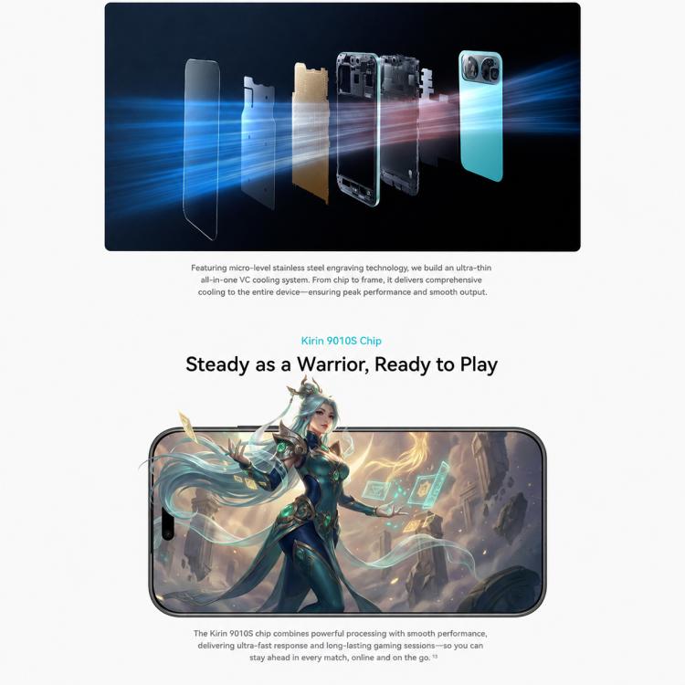 Huawei nova 16 Pro, 12GB+512GB, Side Fingerprint Identification, 6.84 inch HarmonyOS 6.1 Kirin 9010S Octa Cora, NFC, OTG, Not Support Google Play (White)