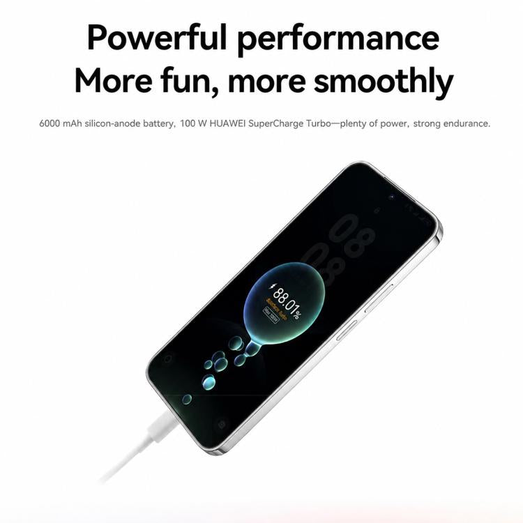 Huawei nova 16z, 12GB+256GB, Side Fingerprint Identification, 6.7 inch HarmonyOS 6.1 Kirin 8020 Octa Cora, NFC, OTG, Not Support Google Play (White)