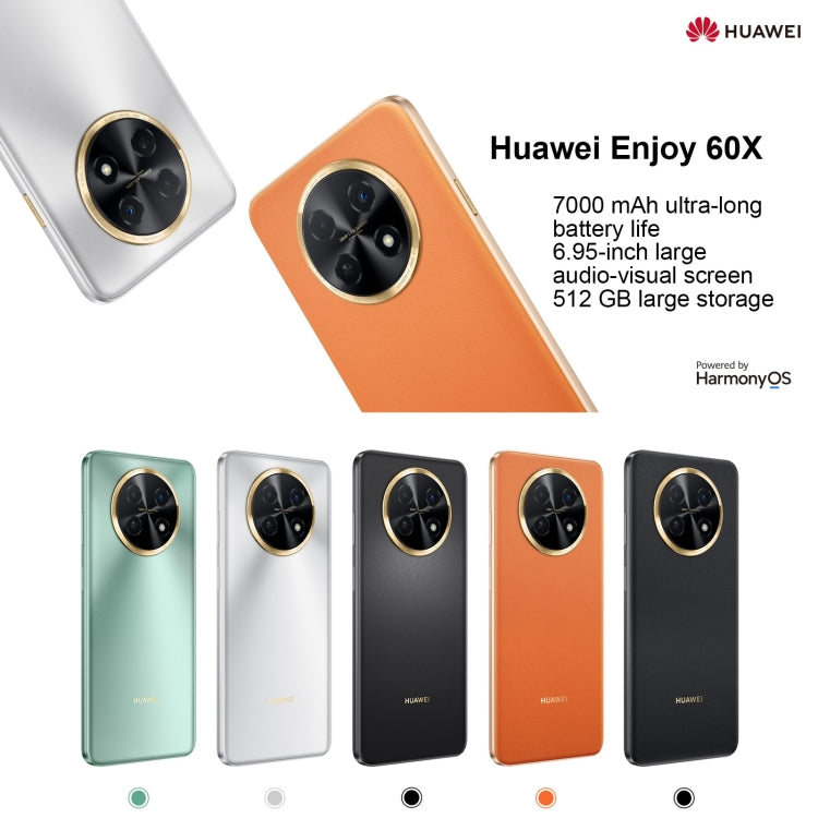 Huawei Enjoy 60X 256GB STG-AL00, China Version, Dual Back Cameras, Side Fingerprint Identification, 7000mAh Battery, 6.95 inch HarmonyOS 3.0 Qualcomm Snapdragon 680 Octa Core 2.4GHz, Network: 4G, OTG, NFC, Not Support Google Play(Emerald)