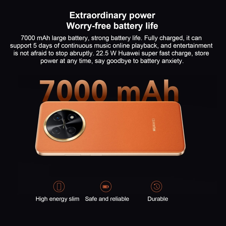 Huawei Enjoy 60X 256GB STG-AL00, China Version, Dual Back Cameras, Side Fingerprint Identification, 7000mAh Battery, 6.95 inch HarmonyOS 3.0 Qualcomm Snapdragon 680 Octa Core 2.4GHz, Network: 4G, OTG, NFC, Not Support Google Play(Silver)