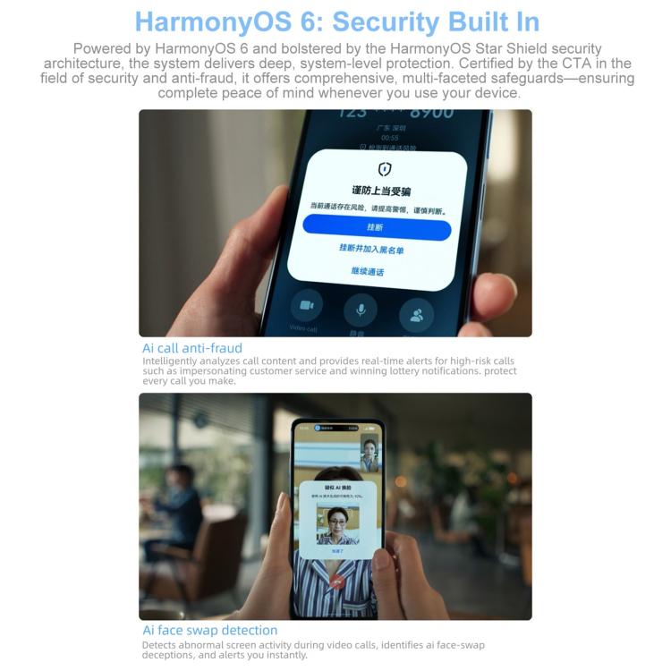 HUAWEI Enjoy 90 Plus, 8GB+128GB, Side Fingerprint, 6.67 inch HarmonyOS 6.0 Kinrin 8000, OTG, Not Support Google Play (White)