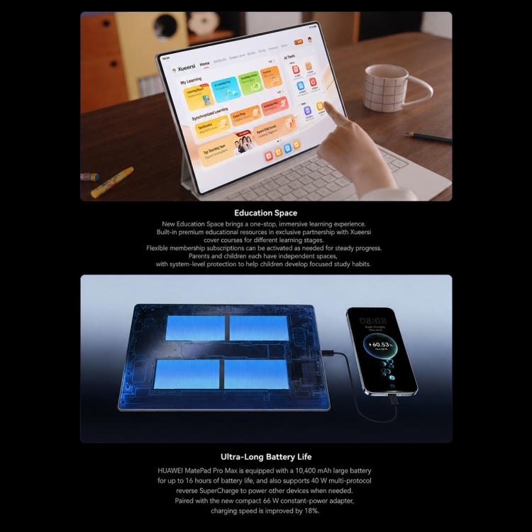 HUAWEI MatePad Pro Max Enjoy Edition 13.2 inch WiFi, 12GB+512GB, HarmonyOS 6.1 Hisilicon Kirin T93, Not Support Google Play (Dark Gray)