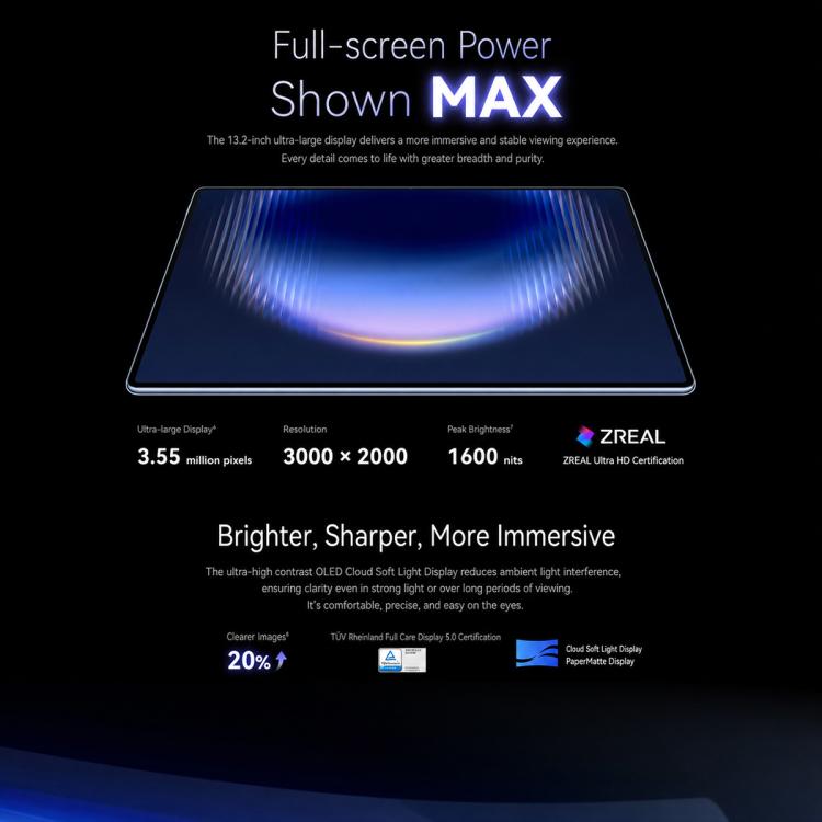 HUAWEI MatePad Pro Max 13.2 inch Soft Light Edition WiFi, 12GB+512GB, HarmonyOS 6.1 Hisilicon Kirin T93 Pro, Not Support Google Play (Blue)